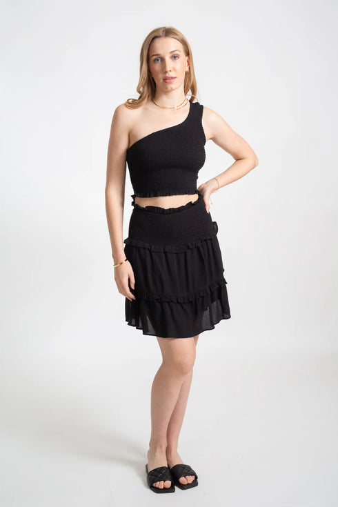 Koy Resort Miami Asymetrical Smocked Crop